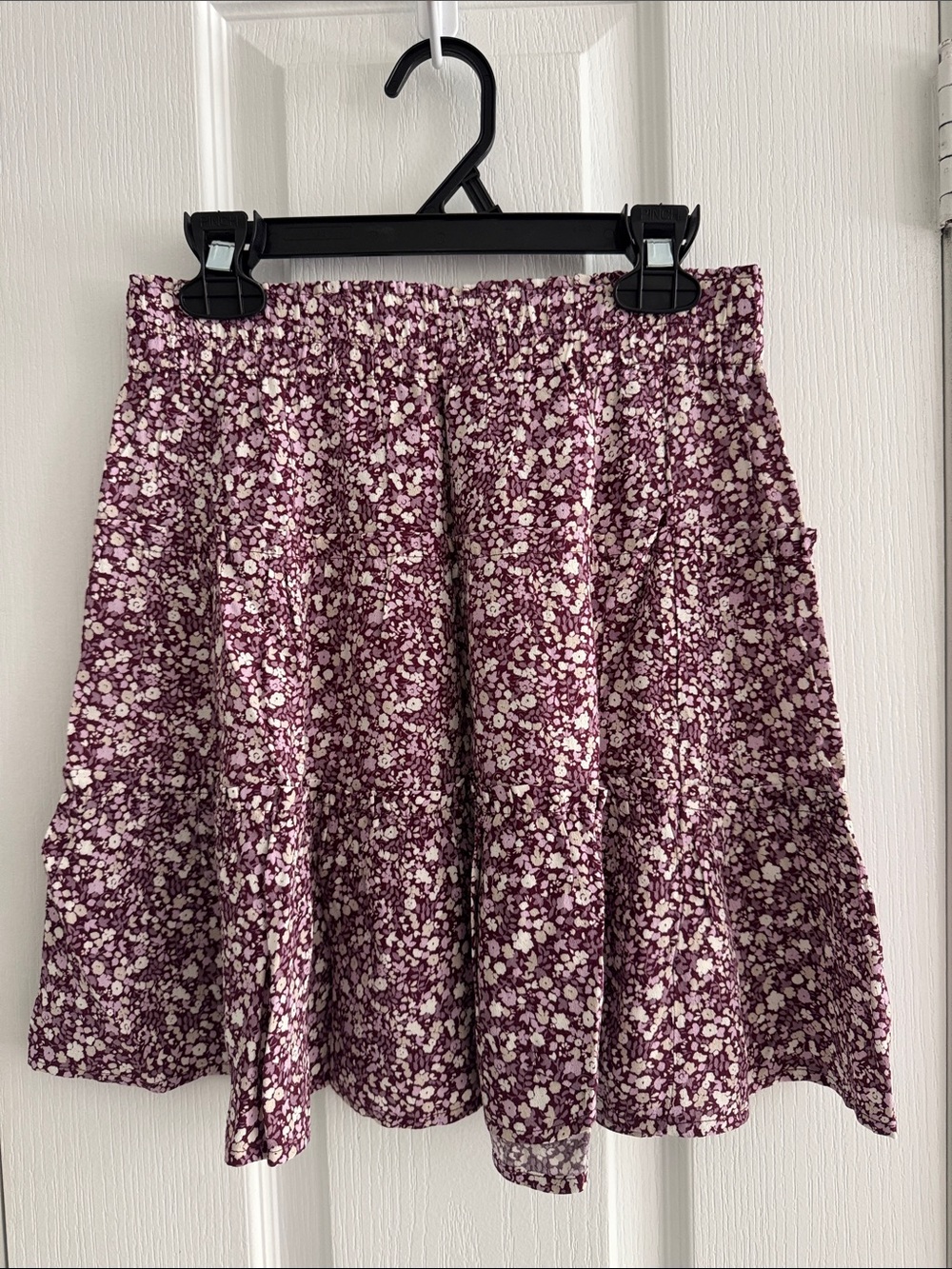 GAP Teen pull on Purple Floral Elastic-Waist Skirt